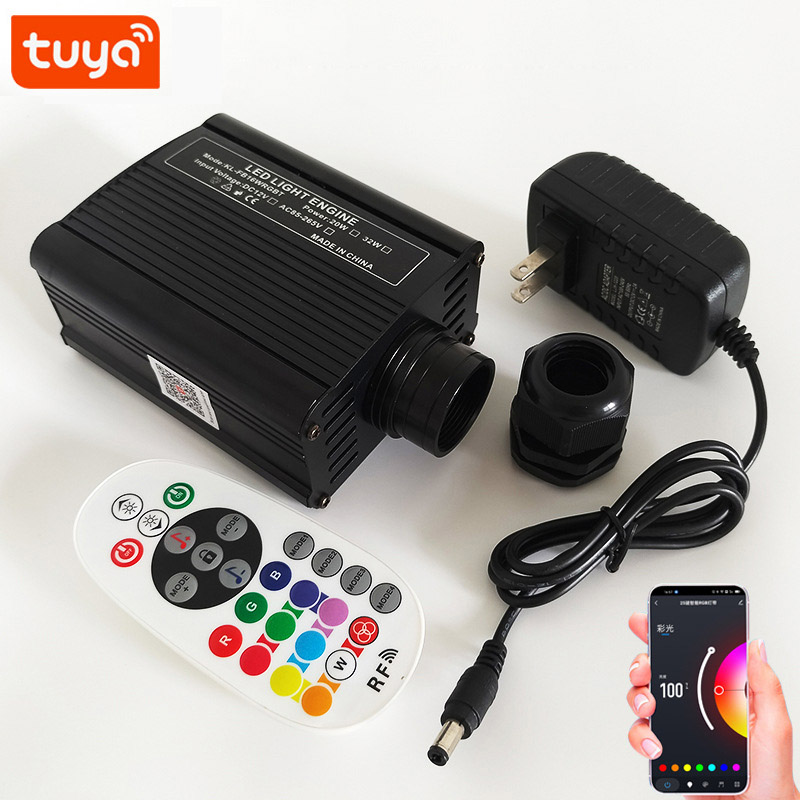 Tuya WiFi 16W RGB Fiber Optic Light Engine With RF 25Key LED Remote Tuya WiFi 16W RGB Fiber Optic Light Engine With RF 25Key LED Remote